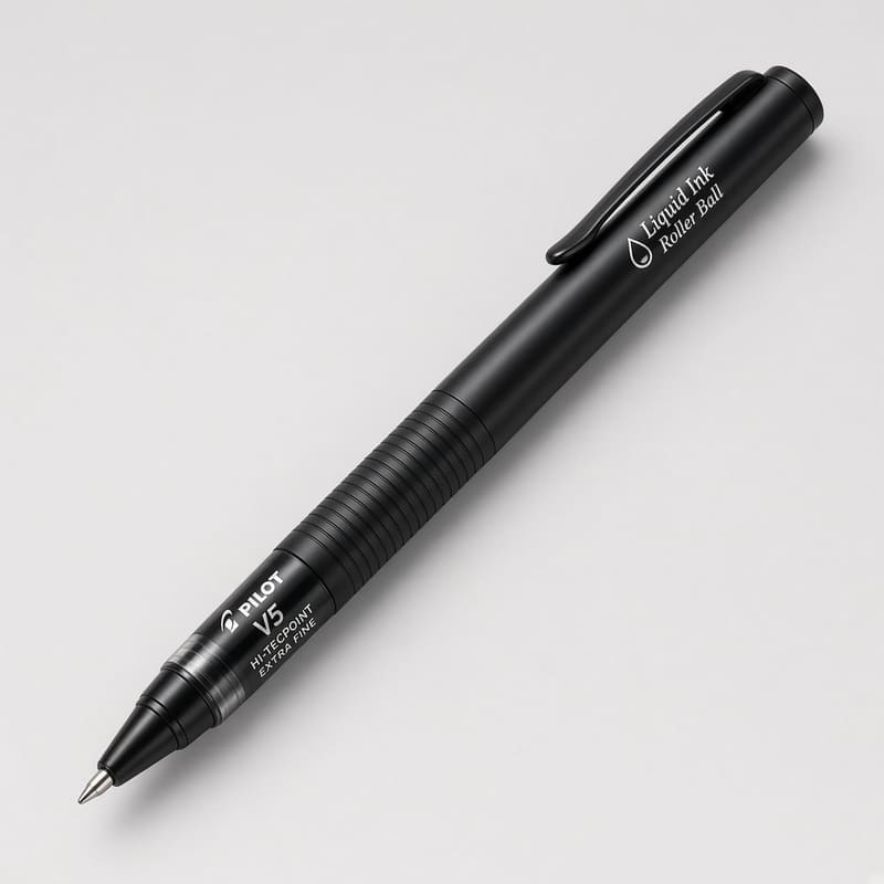 Pilot V5 Hi-Tecpoint Extra Fine Rolling Ball Black